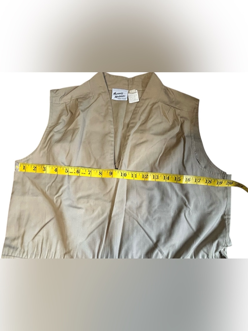 Vintage Murray Meisner Khaki Utility Midi Dress Made in USA Safari A-Line - Picture 5 of 14